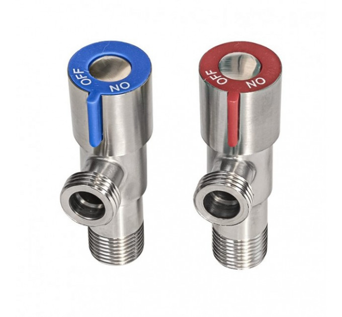Кран для подключения сантехнических приборов 1/2" - 1/2", круглый пара холодный+горячий BL5854.02S TIM