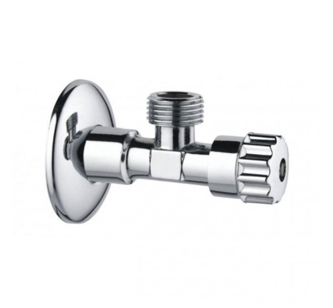 Кран для подключения сантехнических приборов 1/2" - 1/2", хром. вентильный с резиновым затвором BL5832 TIM