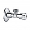 Кран для подключения сантехнических приборов 1/2" - 3/8", хром вентельный с резиновым затвором BL5833 TIM