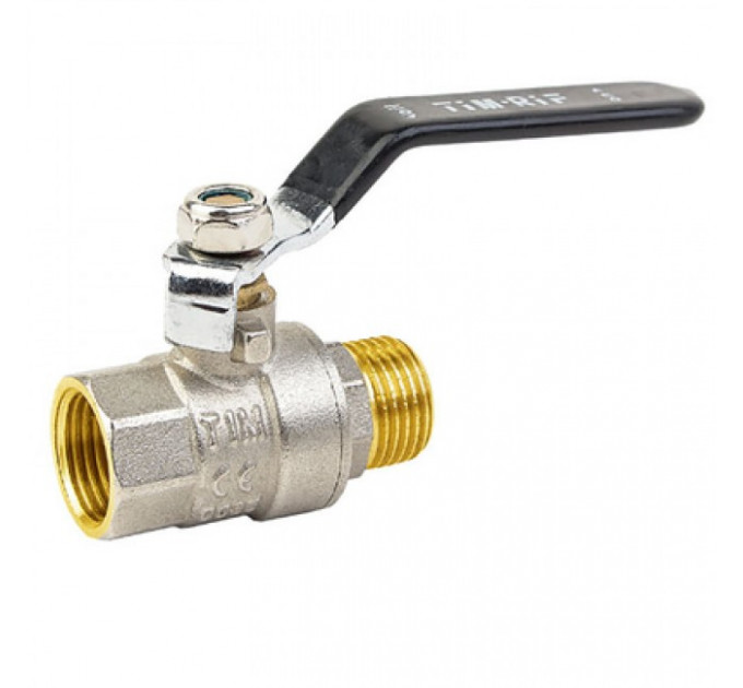 Кран шаровой 1/2" внутренняя-наружная резьба, ручка DE1201X Tim