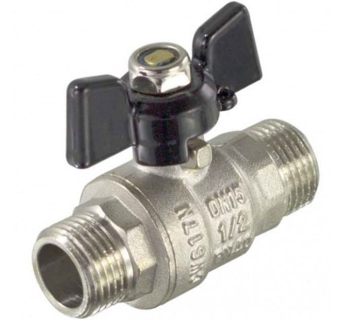 Кран шаровой 1/2" наружная-наружная резьба, бабочка DE1217X TIM