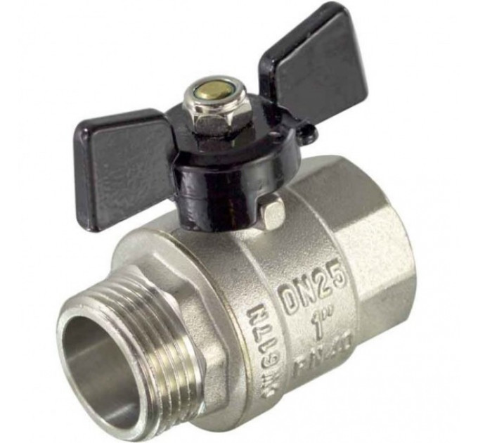Кран шаровой 3/4" внутренняя-наружная резьба, бабочка DE1218X Tim