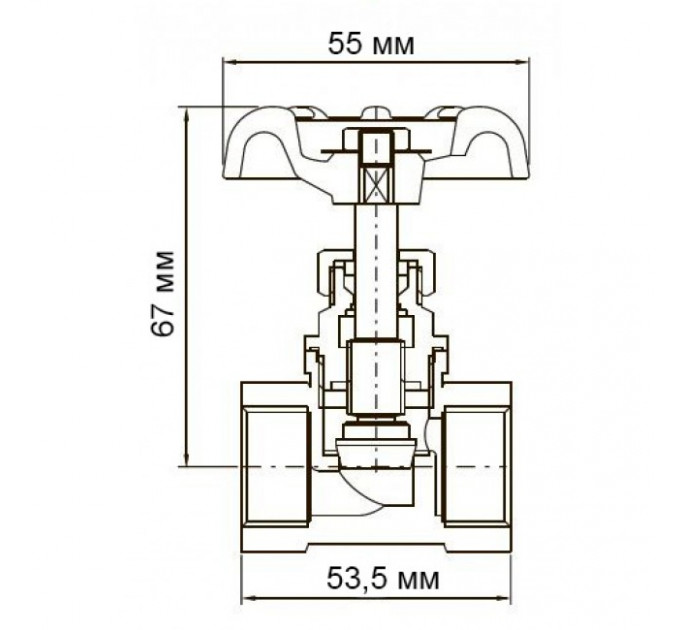 Вентиль латунный 1/2" TIM