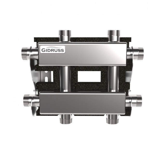 Модульный коллектор MKSS-60-3DU.EPP (до 60 кВт, магистраль G 1″, 3 контура G 1″ EPP термоизоляция, 4D-кронштейны K.UMS)