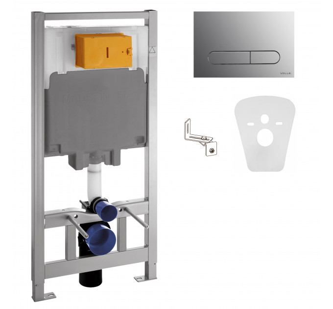 VOLLE MASTER комплект инсталляции для унитаза 4в1 (инсталляция, крепления, прокладка, клавиша VENTO cromo)