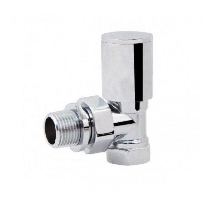 Кран вентильный с американкой 1/2"В - 1"В хром, угловой, круглый TIM