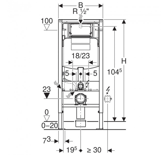 Инсталляция для подвес. унитаза, Duofix 112 см, со смывным бачком Sigma 12 см (111.300.00.5)
