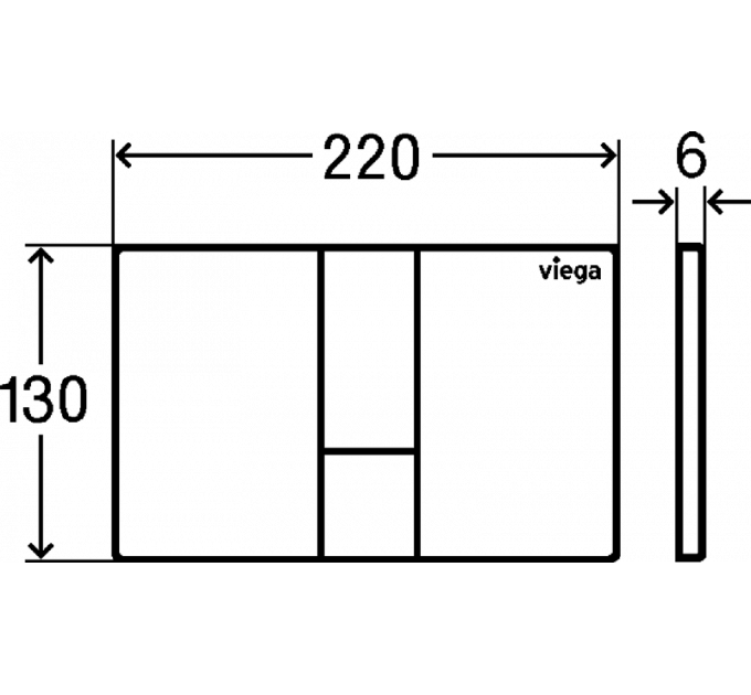 Панель смыва Prevista для унитазов, Visign for Style 24, пластик матовый хром, мод. 8614.1 773274