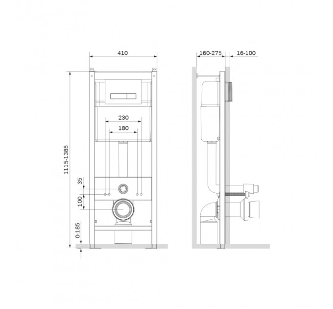 I012703.0251 Start инсталляция для подвесн унит с механической клавишей Start S пластик, глянц хром