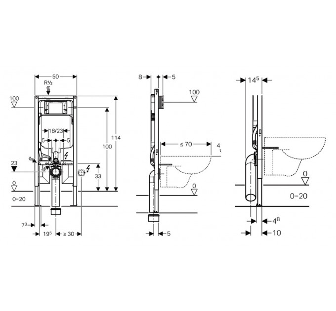 Инсталляция Geberit Duofix Sigma для унитаза со смывным бачком (111.796.00.1)