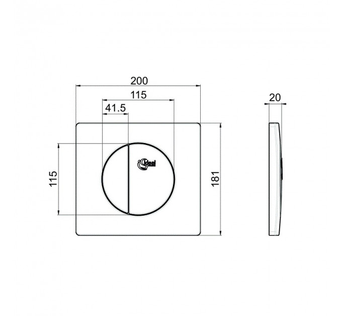 Кнопка смыва Ideal Standard 17х2х15 для инсталляции, пластик, цвет хром (W3091AA)