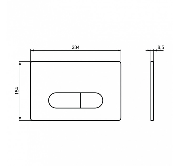 Кнопка смыва Ideal Standard 23.4х0.8х15.4 для инсталляции, пластик, цвет белый (R0117AC)