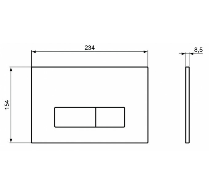 Кнопка смыва Ideal Standard Oleas 24.4х0.8х15.4 для инсталляции, пластик, цвет (R0122AA)