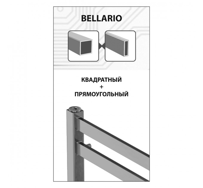 Полотенцесушитель водяной Lemark Bellario LM68810BL П10 500x800, черный
