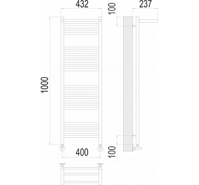 Аврора с/п П20 400х1000 Полотенцесушитель  TERMINUS