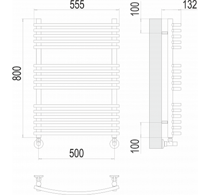 Марио П16 500х800 Полотенцесушитель  TERMINUS