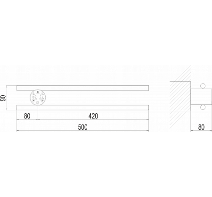 Полка Электро П2 КРУГ 500х90 NEW