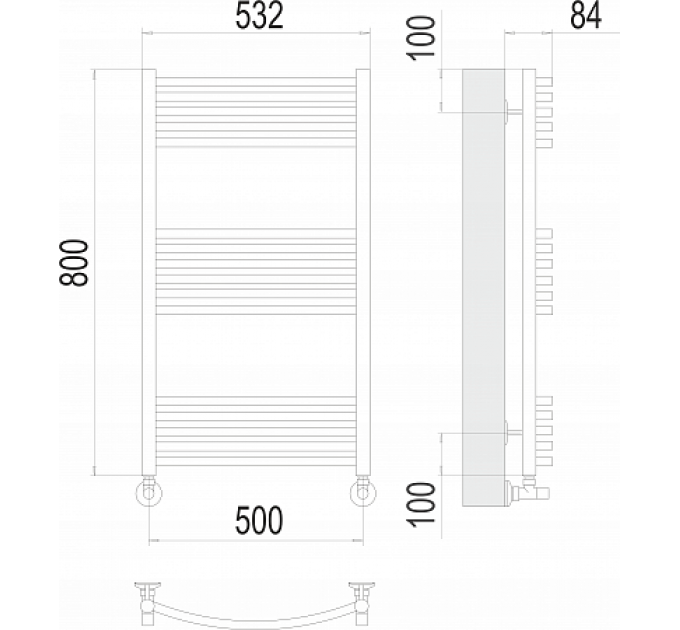 Классик П16 500х800 Полотенцесушитель  TERMINUS