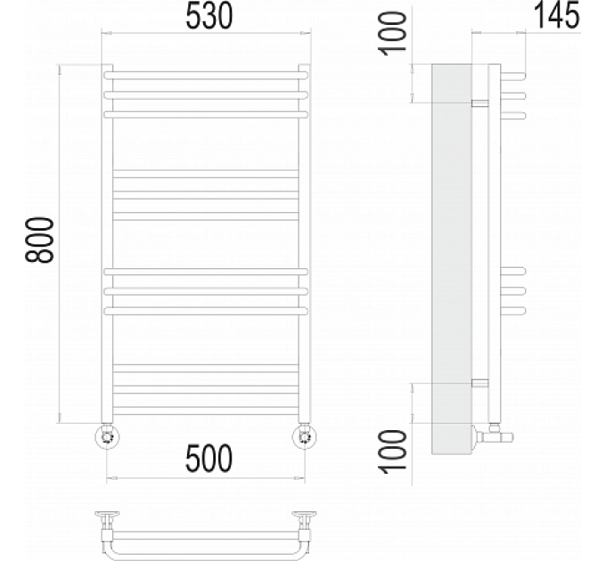 Соренто П12 500х800 Полотенцесушитель  TERMINUS