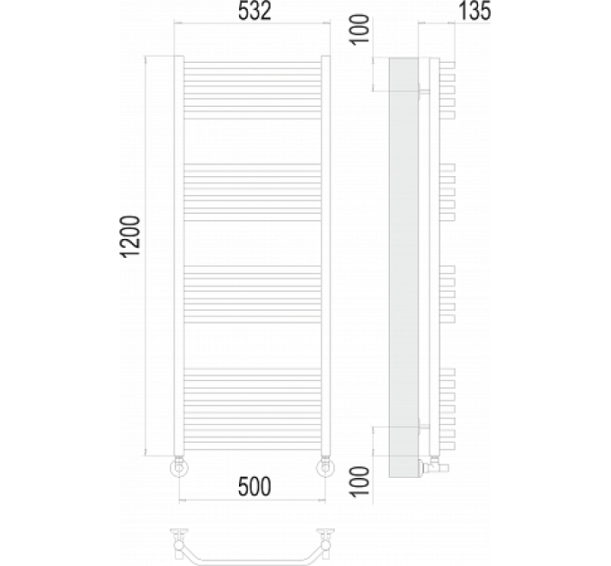 Виктория П22 500х1200 Полотенцесушитель  TERMINUS