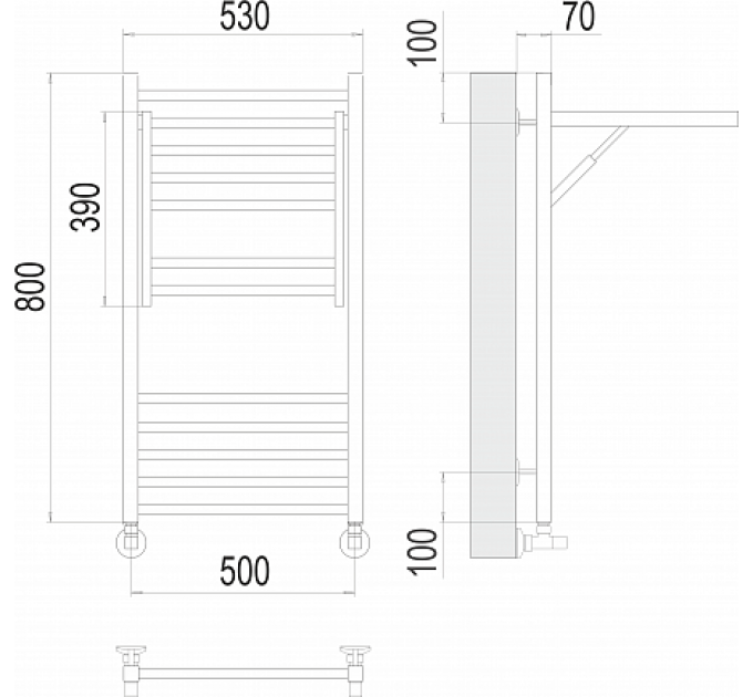 Валенсия П12 500х800 Полотенцесушитель  TERMINUS
