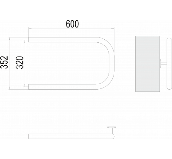 П-обр AISI 32х2 320х600 Полотенцесушитель  TERMINUS