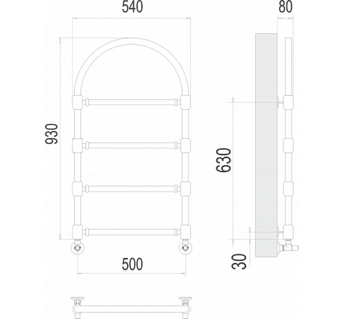 Версаль П4 500*930  Полотенцесушитель  TERMINUS
