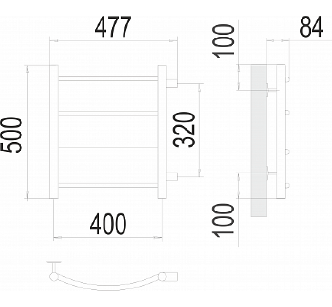 Классик П4 400х500 бп320 Полотенцесушитель  TERMINUS