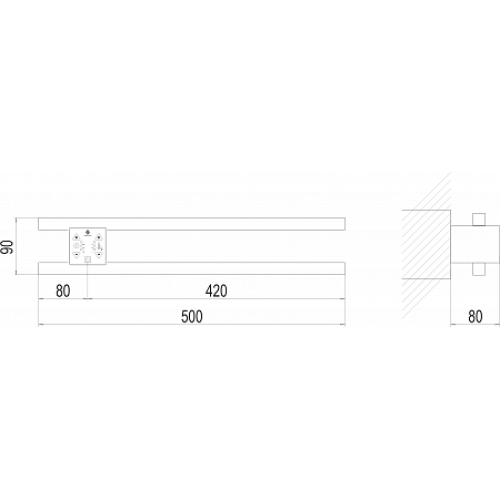 Полка Электро П2 ПРОФ 500х90 NEW