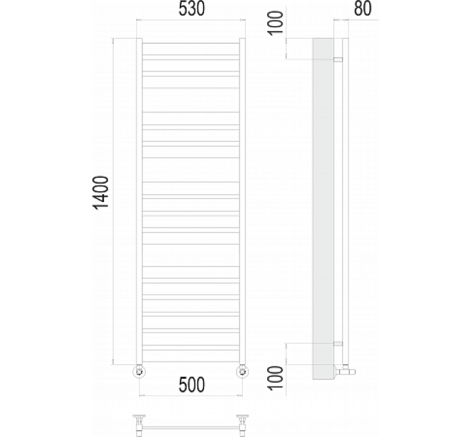 Латте П16 500х1400 Полотенцесушитель  TERMINUS
