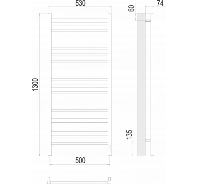 Ватикан П15 500х1300 электро (sensor quick touch) Полотенцесушитель TERMINUS