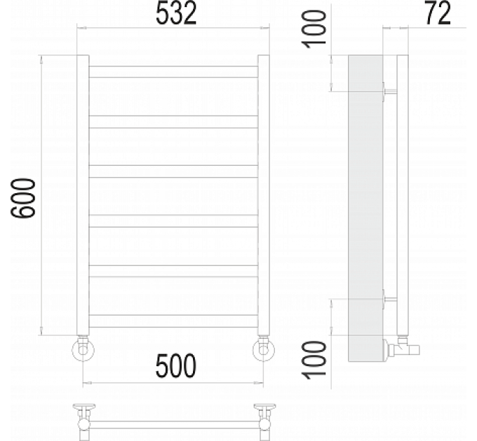 Аврора П6 500х600 Полотенцесушитель  TERMINUS