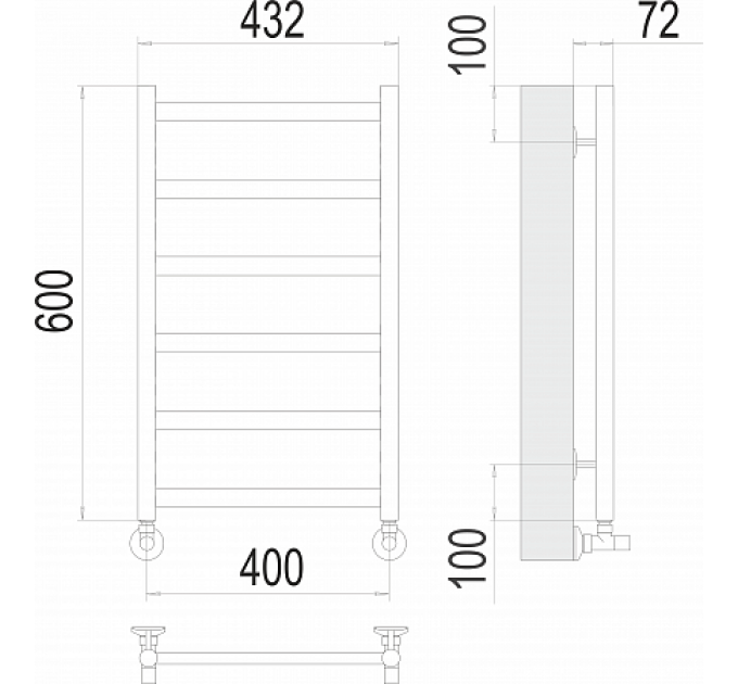 Аврора П6 400х600 Полотенцесушитель  TERMINUS