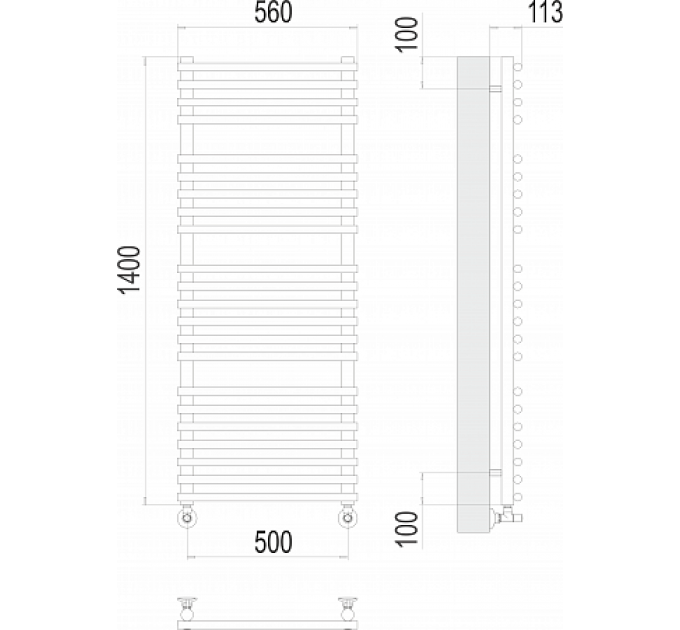Кремона П22 500х1400 Полотенцесушитель  TERMINUS