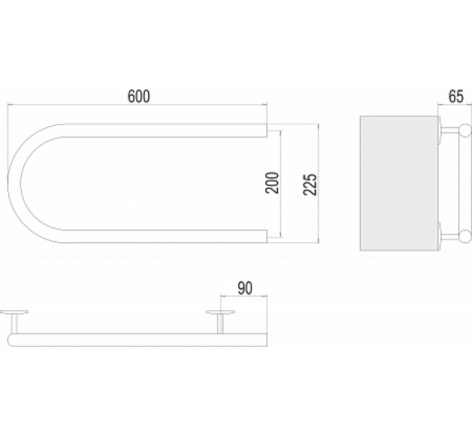 Электро 25 П-обр 600х200 Полотенцесушитель  TERMINUS