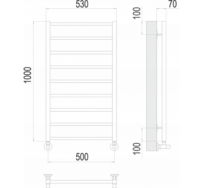Контур П9 500х1000 Полотенцесушитель  TERMINUS